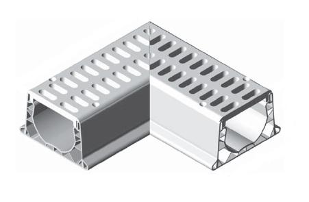 FABRICATED 90 DEG ELL W/GRATE - Channel Drain